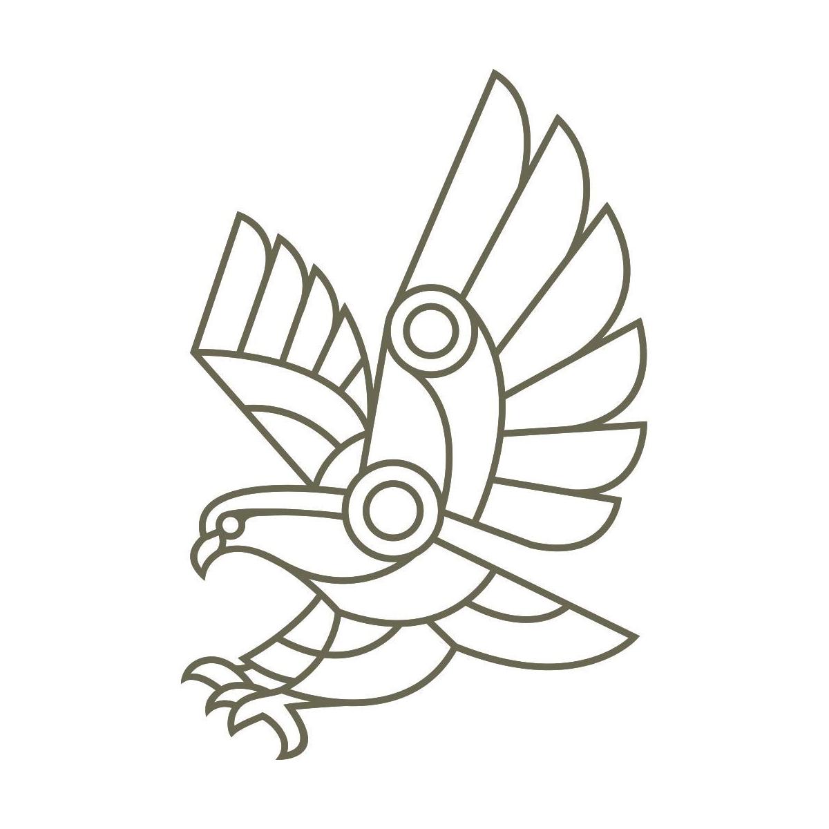 Delrin leather stamp design of a geometric bird in flight with clean, evenly weighted line details.