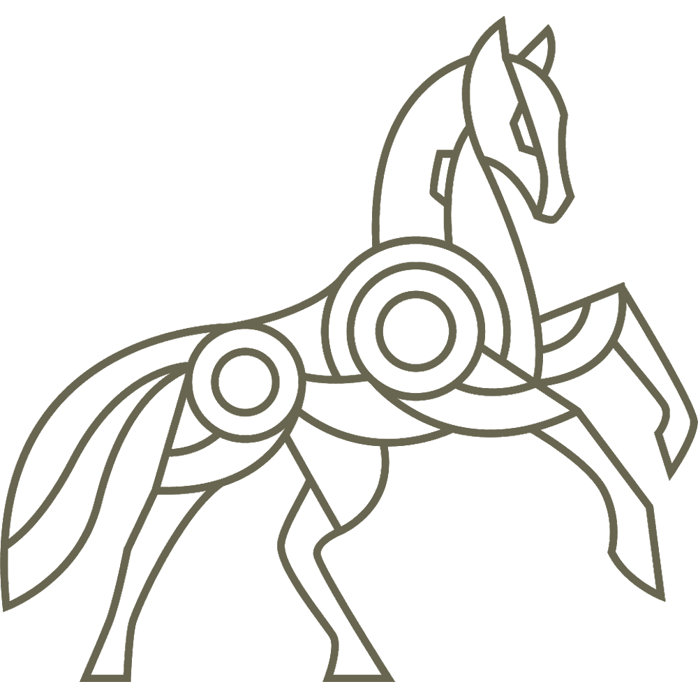 Horse Line Art Delrin Leather Stamp