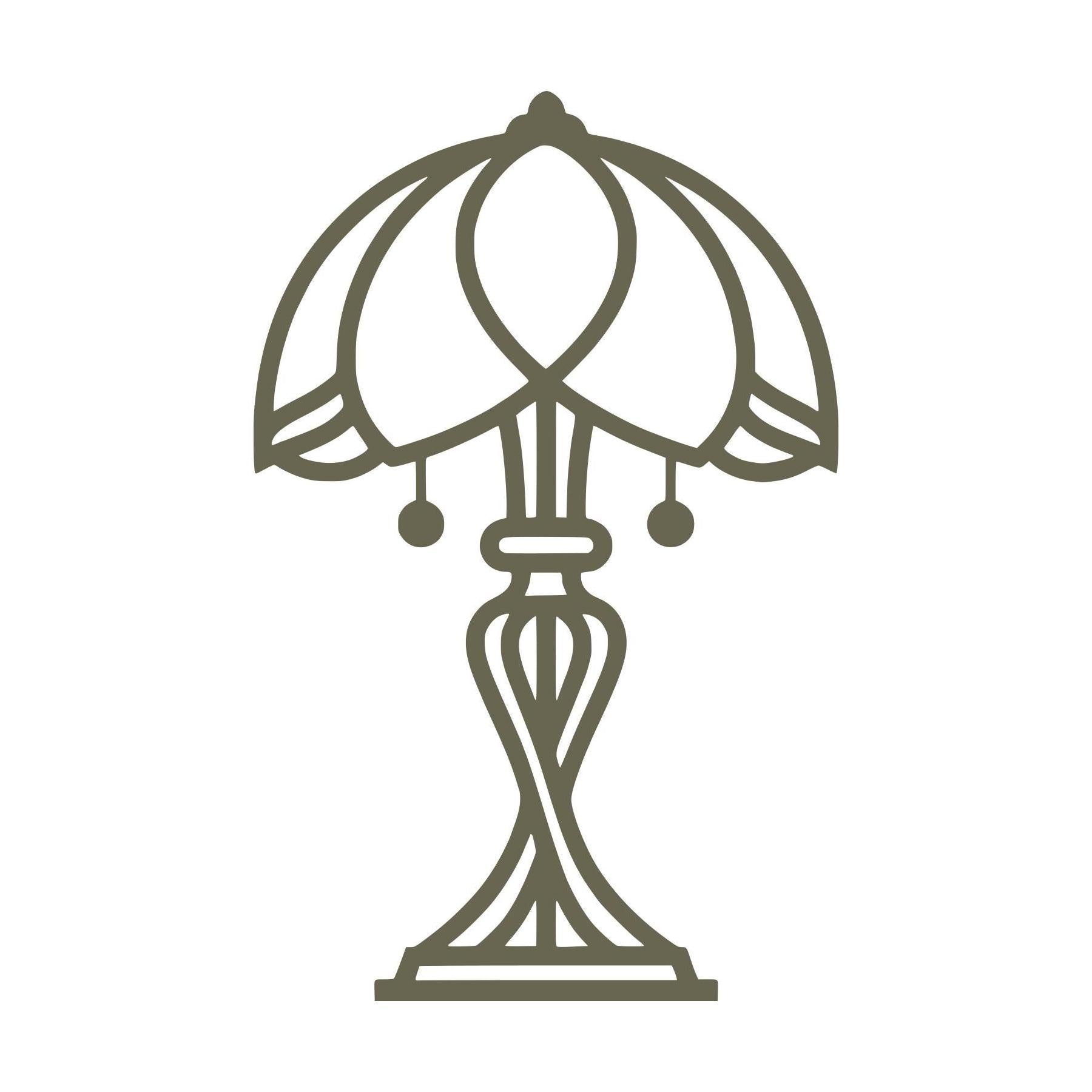 Art Deco Lamp Delrin Leather Stamp