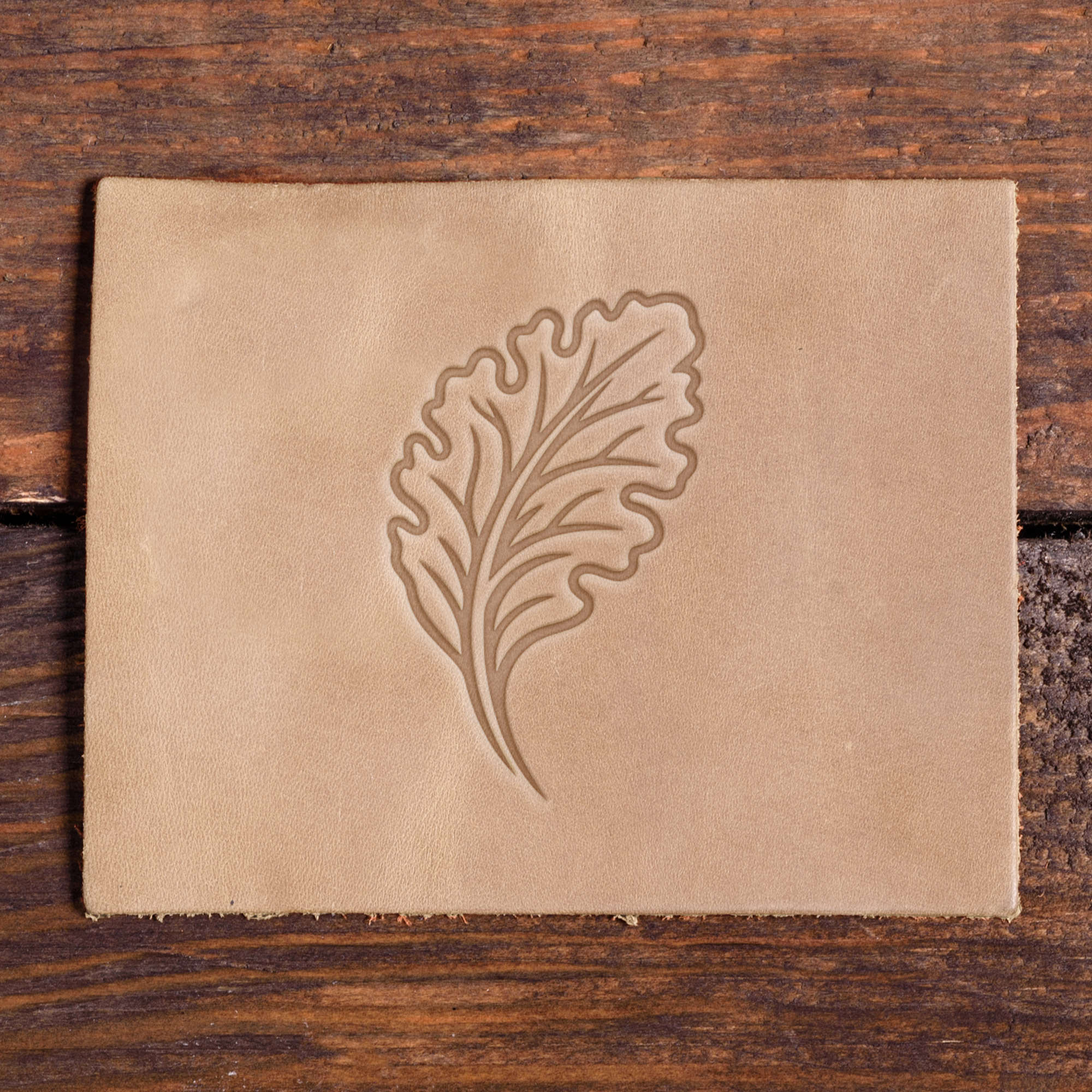 Ruffled Leaf Delrin Leather Stamp