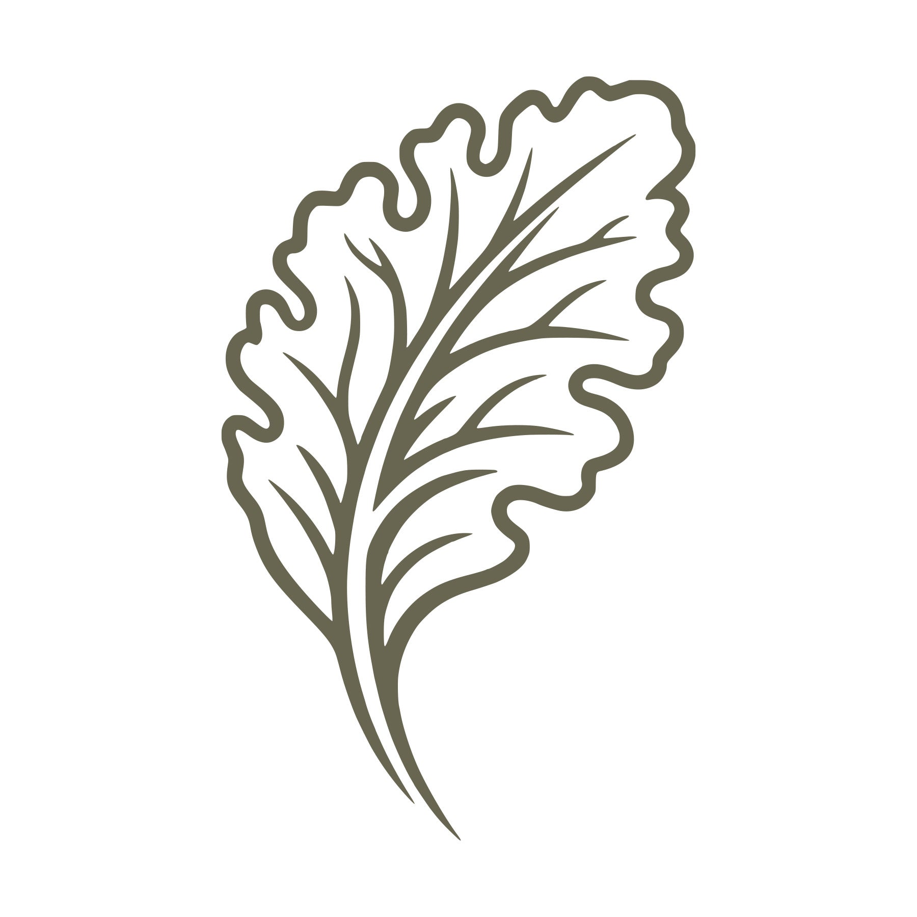 Ruffled Leaf Delrin Leather Stamp