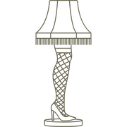 Delrin leather stamp design of the iconic leg lamp with fringe shade and fishnet stocking—perfect for holiday or movie-themed leather projects.