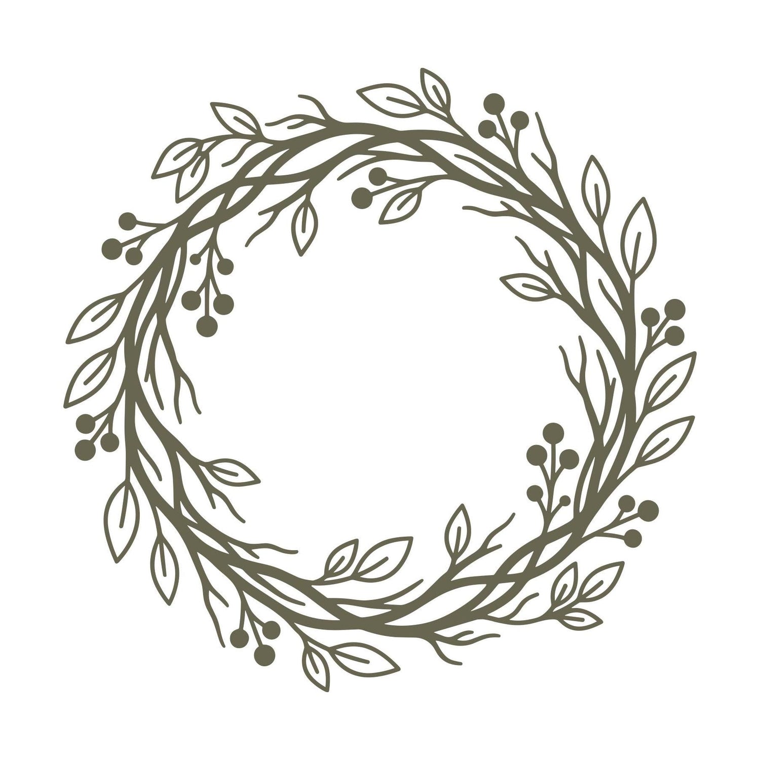 Leafy Wreath with Berries Delrin Leather Stamp