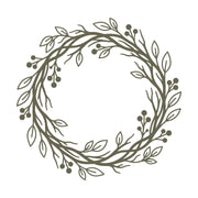 Leafy Wreath with Berries Delrin Leather Stamp