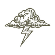 Cloud with Lightning Bolt Delrin Leather Stamp