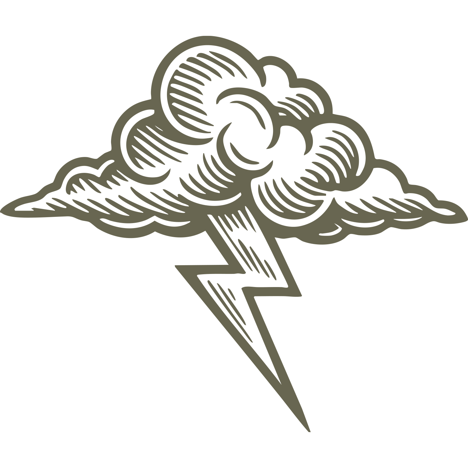 Cloud with Lightning Bolt Delrin Leather Stamp