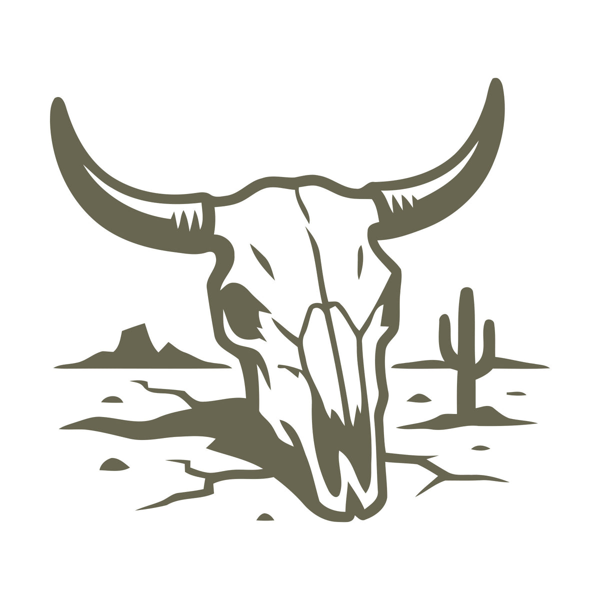 Longhorn Skull in Desert Delrin Leather Stamp