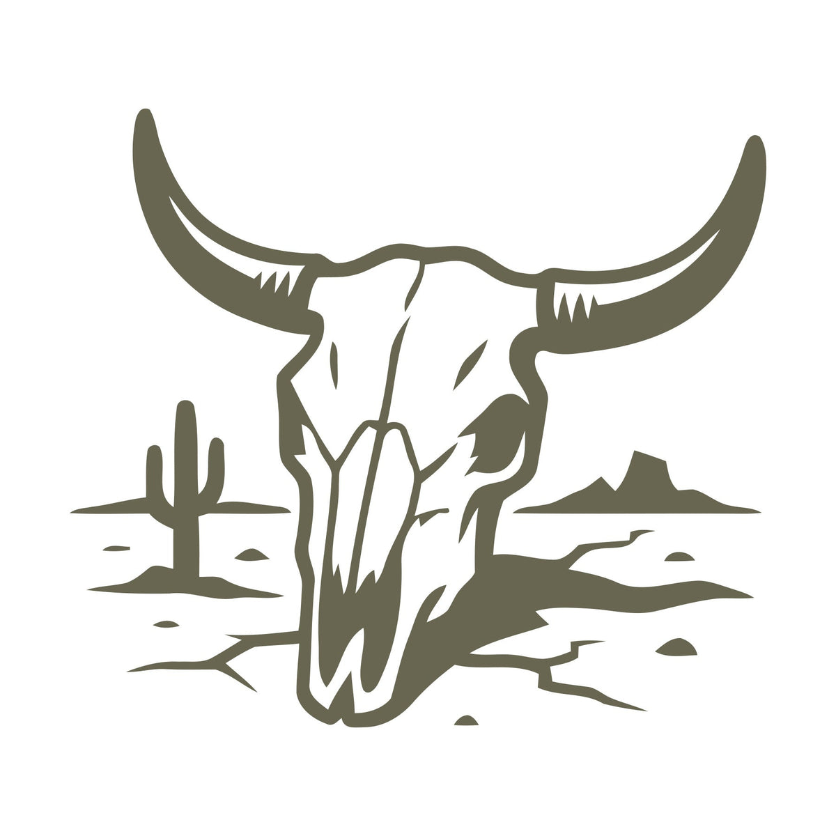 Longhorn Skull in Desert Delrin Leather Stamp