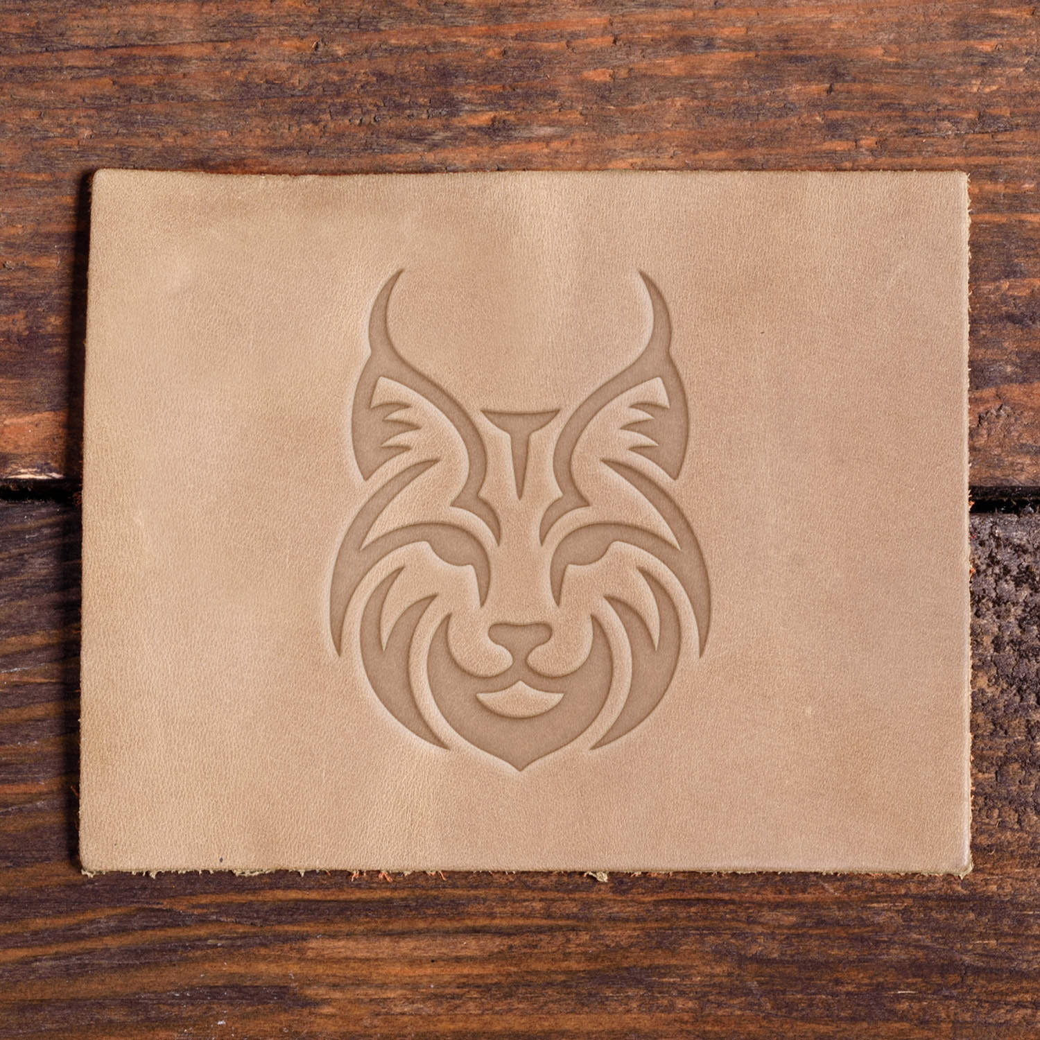 Lynx Face Delrin Leather Stamp