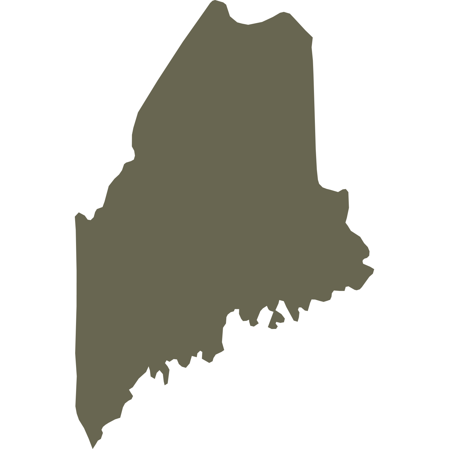 Maine State Shape Delrin Leather Stamp