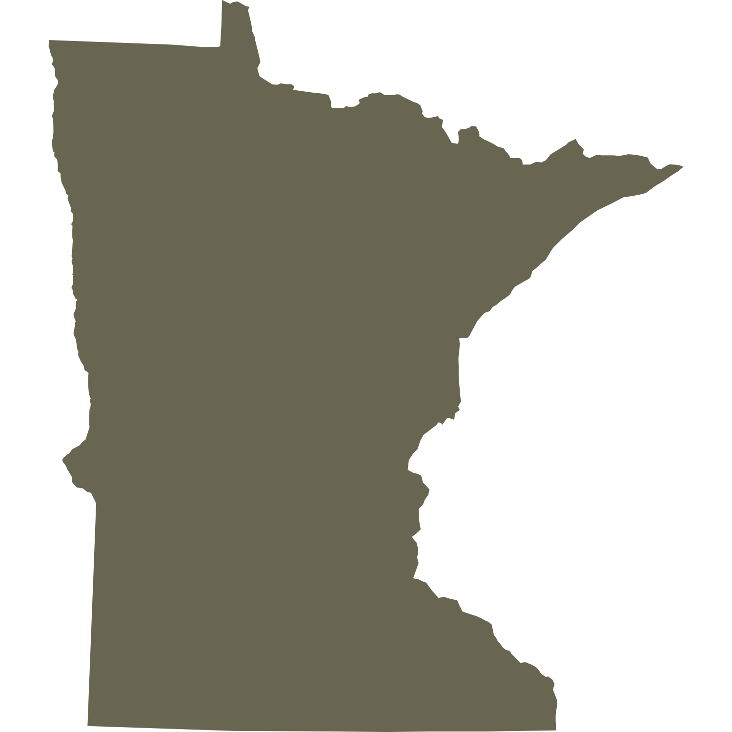 Minnesota State Shape Delrin Leather Stamp