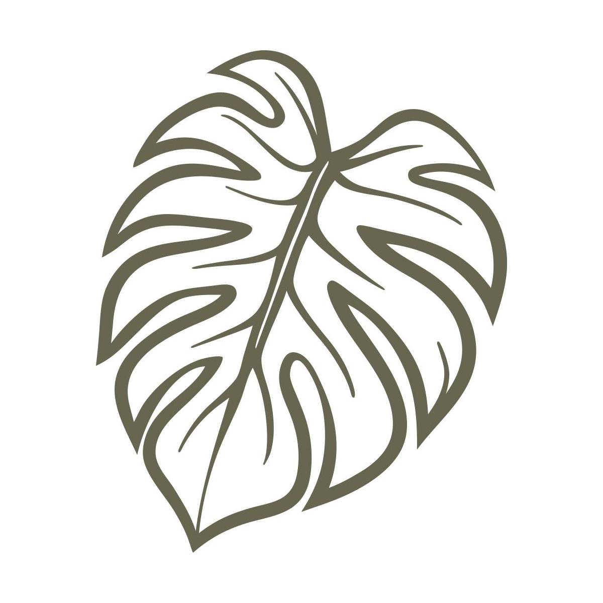 Stylized monstera leaf design with bold cutouts and curving lines—perfect for tropical leather projects or plant lover gifts.