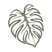 Stylized monstera leaf design with bold cutouts and curving lines—perfect for tropical leather projects or plant lover gifts.