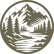 Delrin leather stamp with a scenic mountain landscape design, perfect for nature and outdoor-themed leatherworking projects.