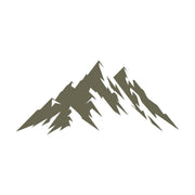 Delrin leather stamp with a rugged mountain range design, perfect for nature and outdoor-themed leatherworking projects.
