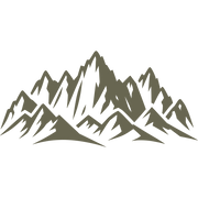 Mountain range design with sharp peaks and rugged slopes, capturing the beauty of alpine landscapes with a bold and artistic silhouette.