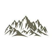 Mountain range design with sharp peaks and rugged slopes, capturing the beauty of alpine landscapes with a bold and artistic silhouette.