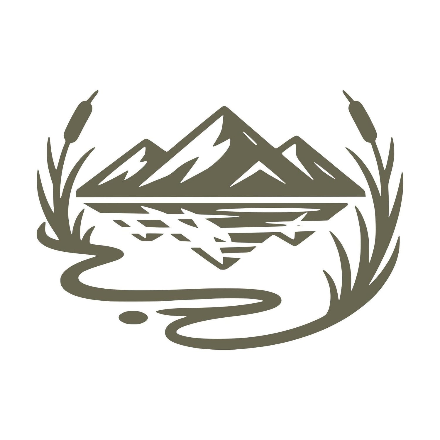 Mountain Lake Scene Delrin Leather Stamp