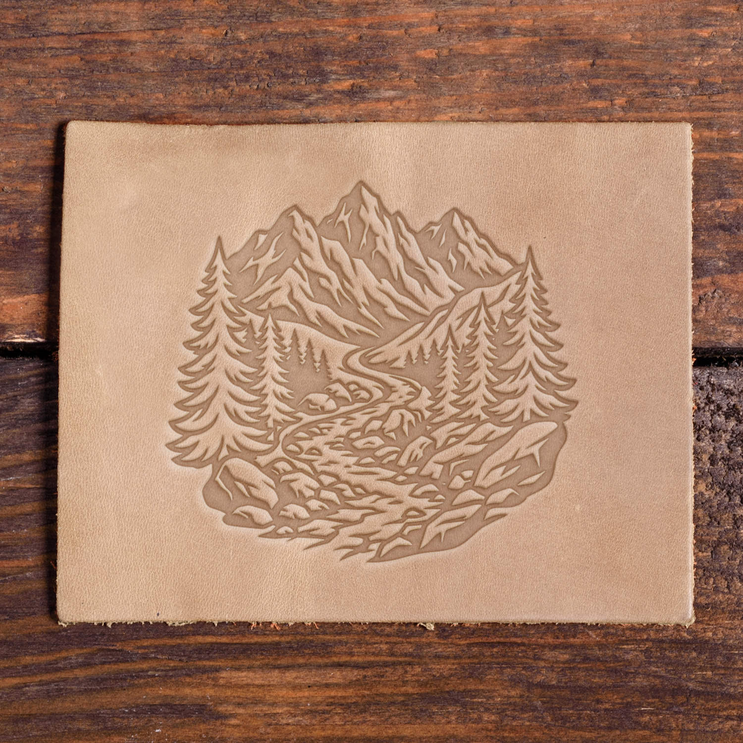 Mountain Creek Scene Delrin Leather Stamp