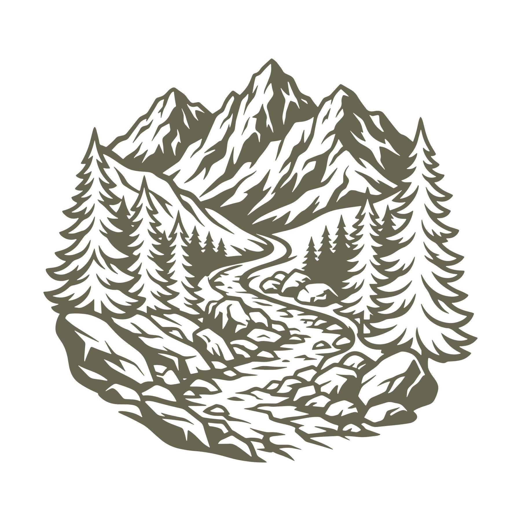 Mountain Creek Scene Delrin Leather Stamp
