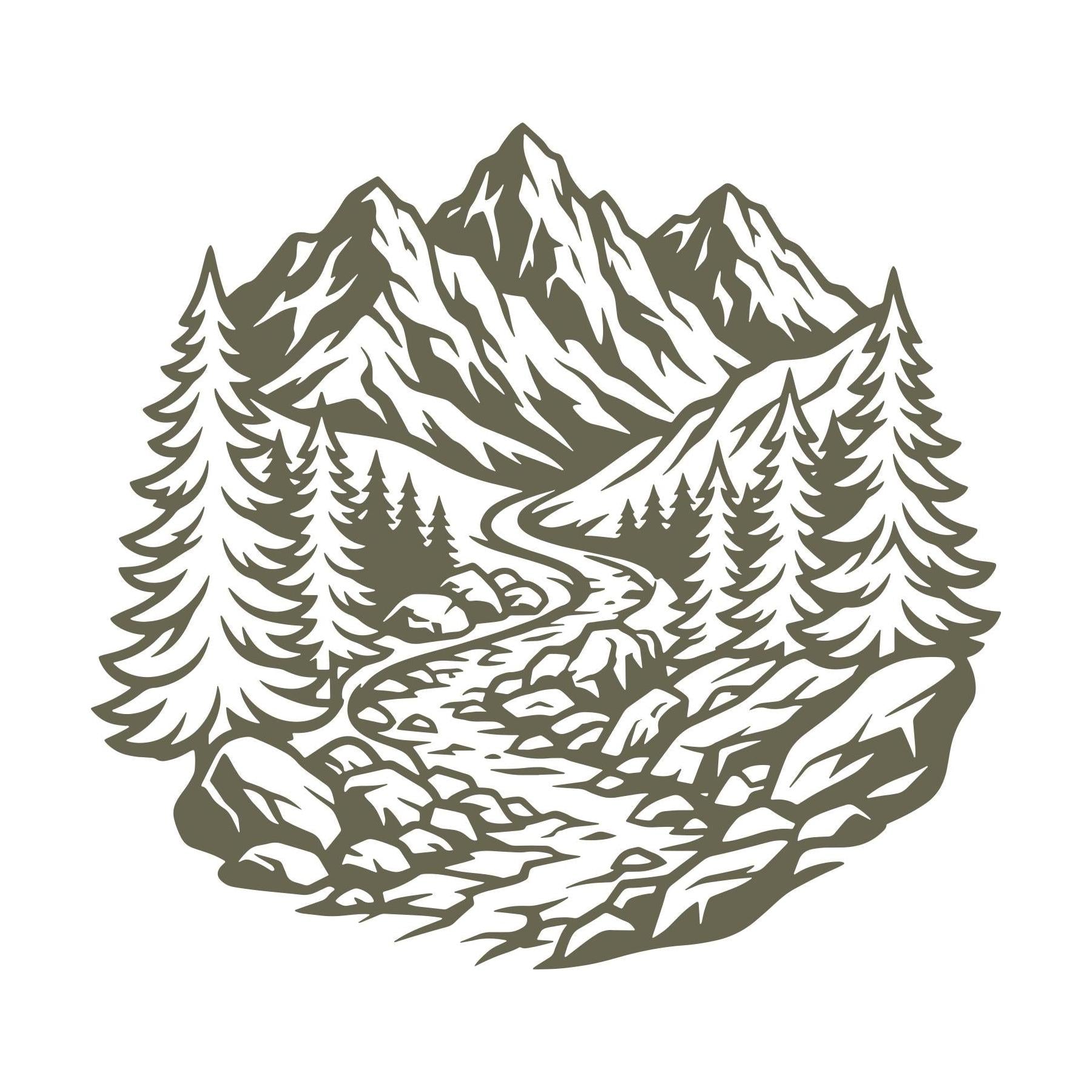 Mountain Creek Scene Delrin Leather Stamp