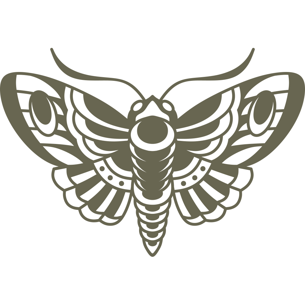 An abstract image featuring a large, central, solid shape resembling the grayish-brown hue of the Moth Delrin Leather Stamp. The shape's irregular edges do not form any recognizable object, set against a white background that occupies the bottom right corner of the image.