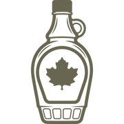 Delrin leather stamp design of a maple syrup bottle featuring a bold maple leaf—perfect for food, Canada, or cabin-themed leather projects.