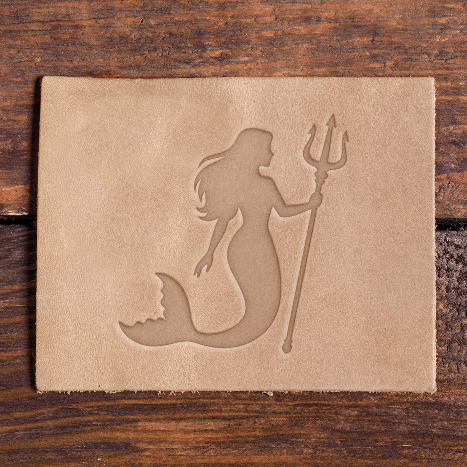 Mermaid with Trident Delrin Leather Stamp