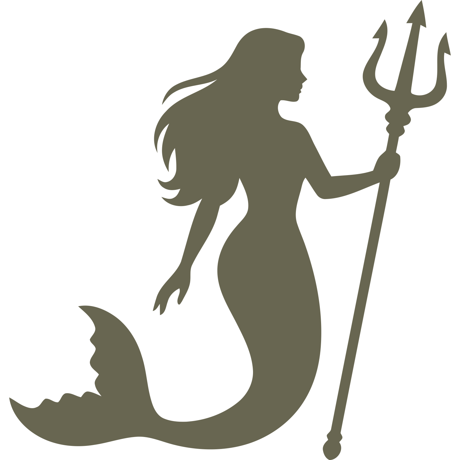 Mermaid with Trident Delrin Leather Stamp