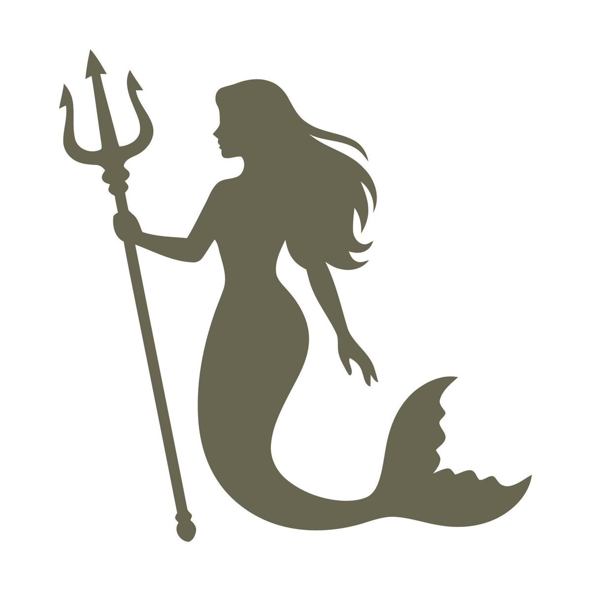 Mermaid with Trident Delrin Leather Stamp