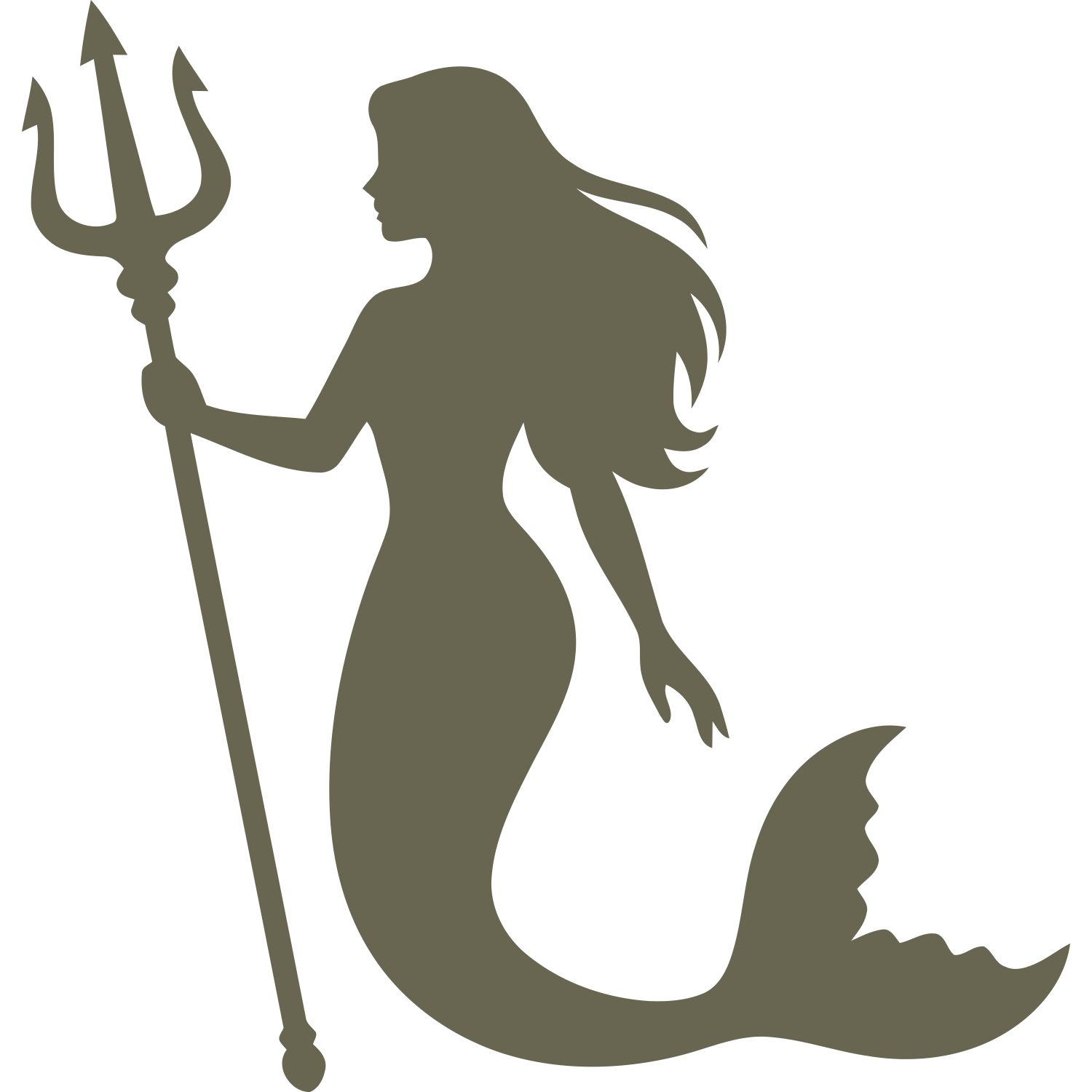 Mermaid with Trident Delrin Leather Stamp