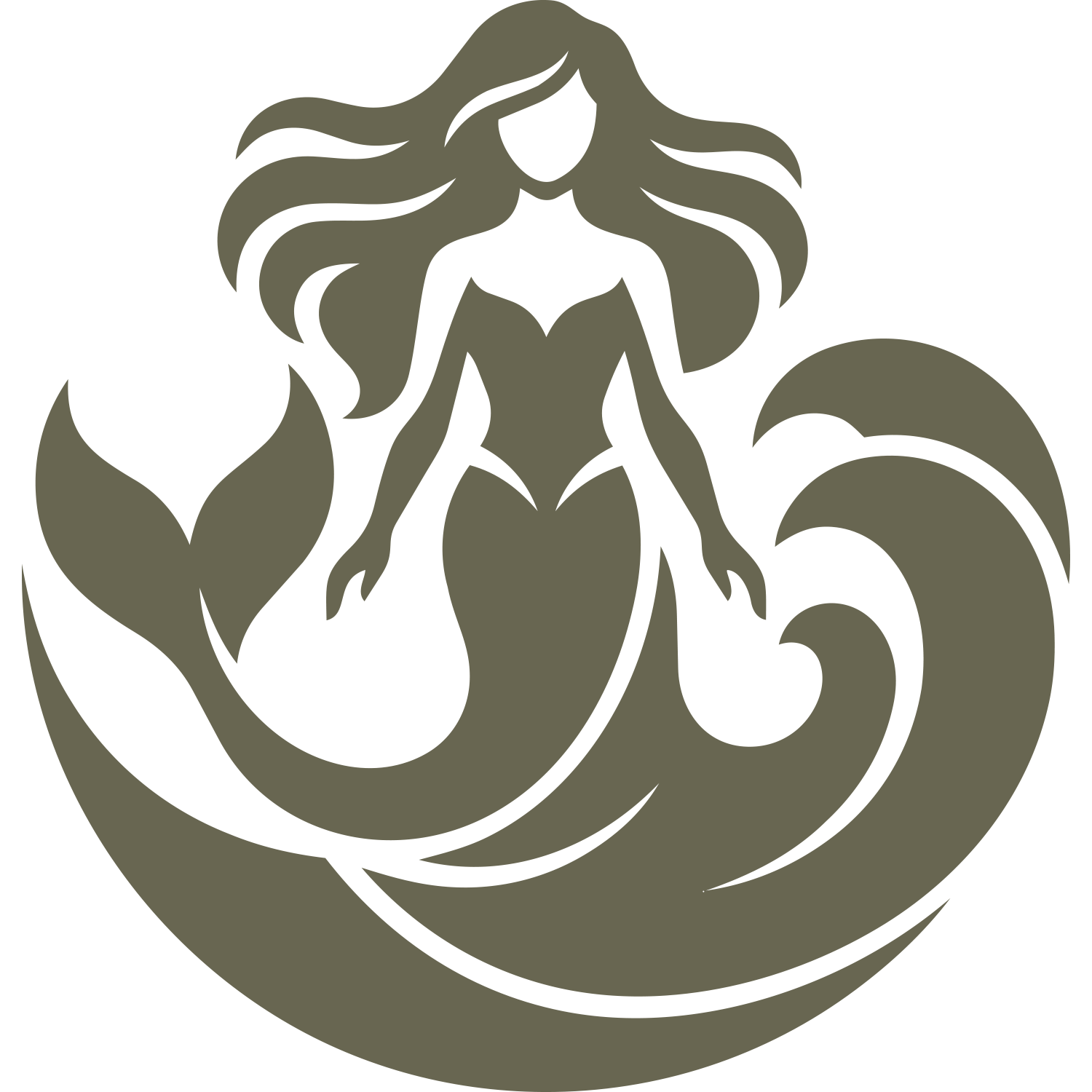 Mermaid Emblem with Waves Delrin Leather Stamp