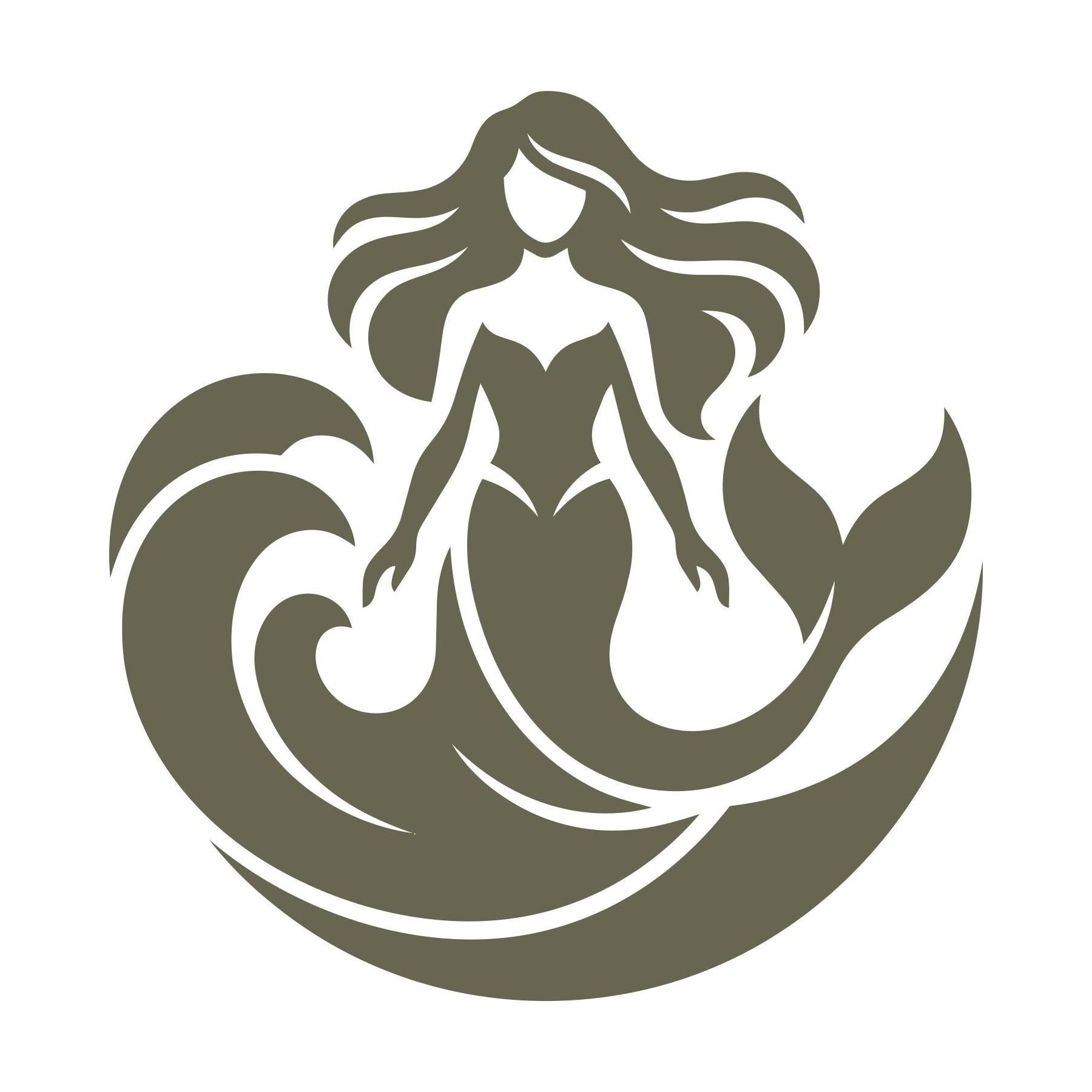 Mermaid Emblem with Waves Delrin Leather Stamp