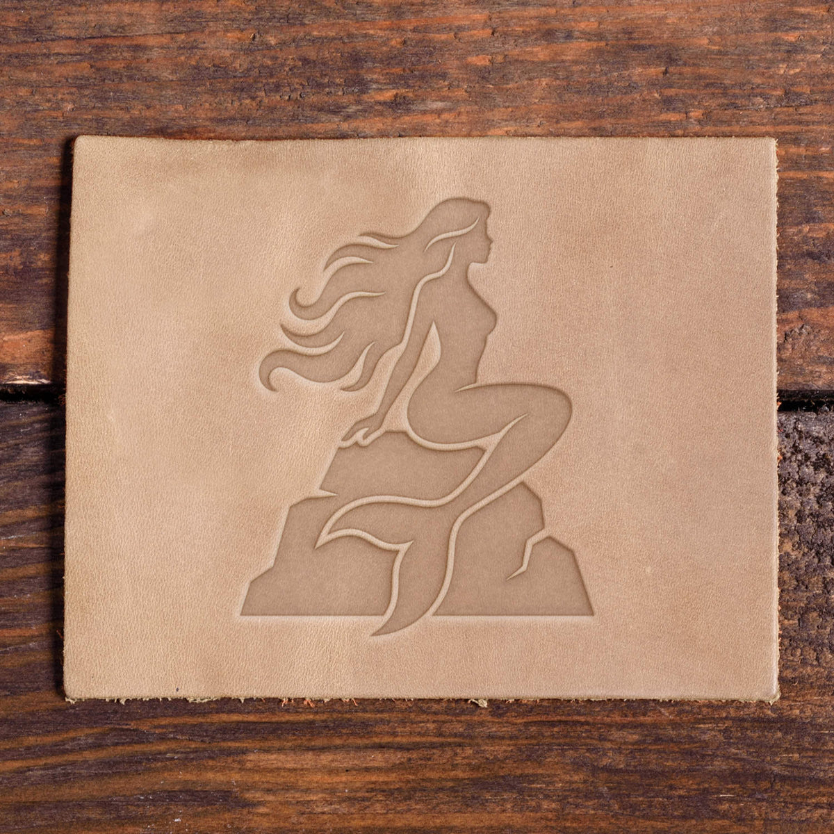 Mermaid Sitting on Rock Delrin Leather Stamp