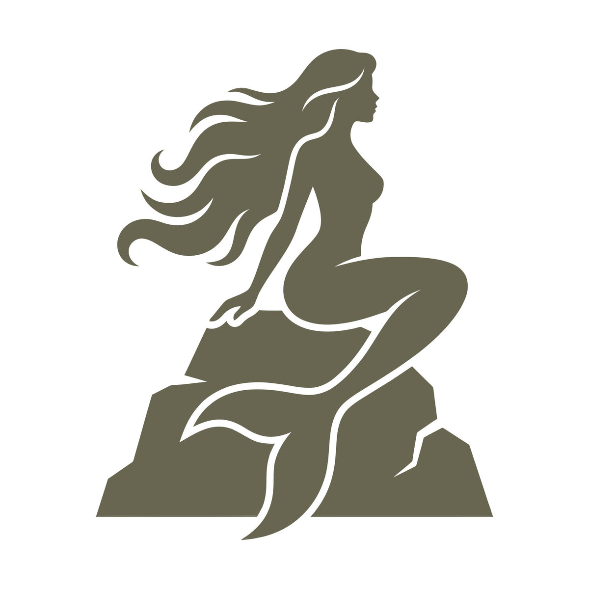 Mermaid Sitting on Rock Delrin Leather Stamp