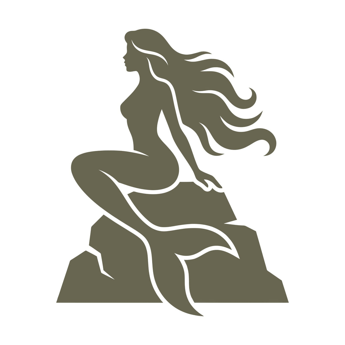 Mermaid Sitting on Rock Delrin Leather Stamp