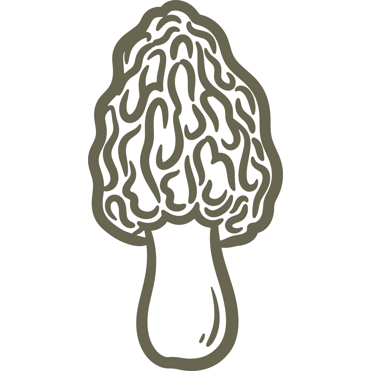 Morel Mushroom Delrin Leather Stamp