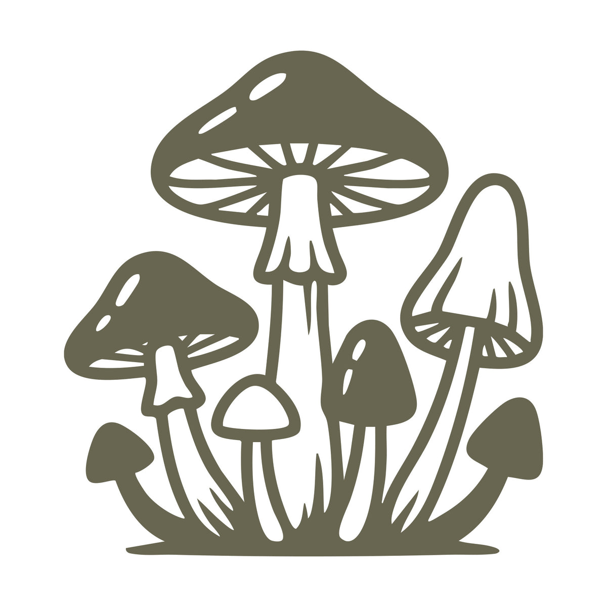 Mushroom Cluster Delrin Leather Stamp
