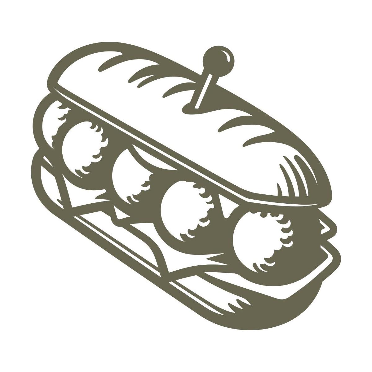 Meatball Sandwhich Delrin Leather Stamp