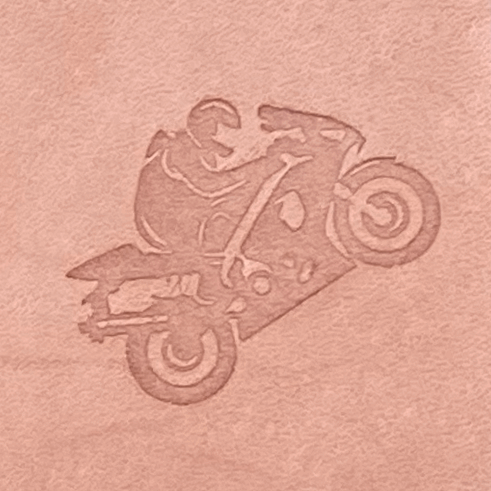 Sport Bike Delrin Leather Stamp