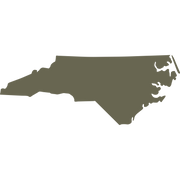 Delrin leather stamp design of the state of North Carolina, shown as a clean silhouette outline for regional or travel-themed projects.