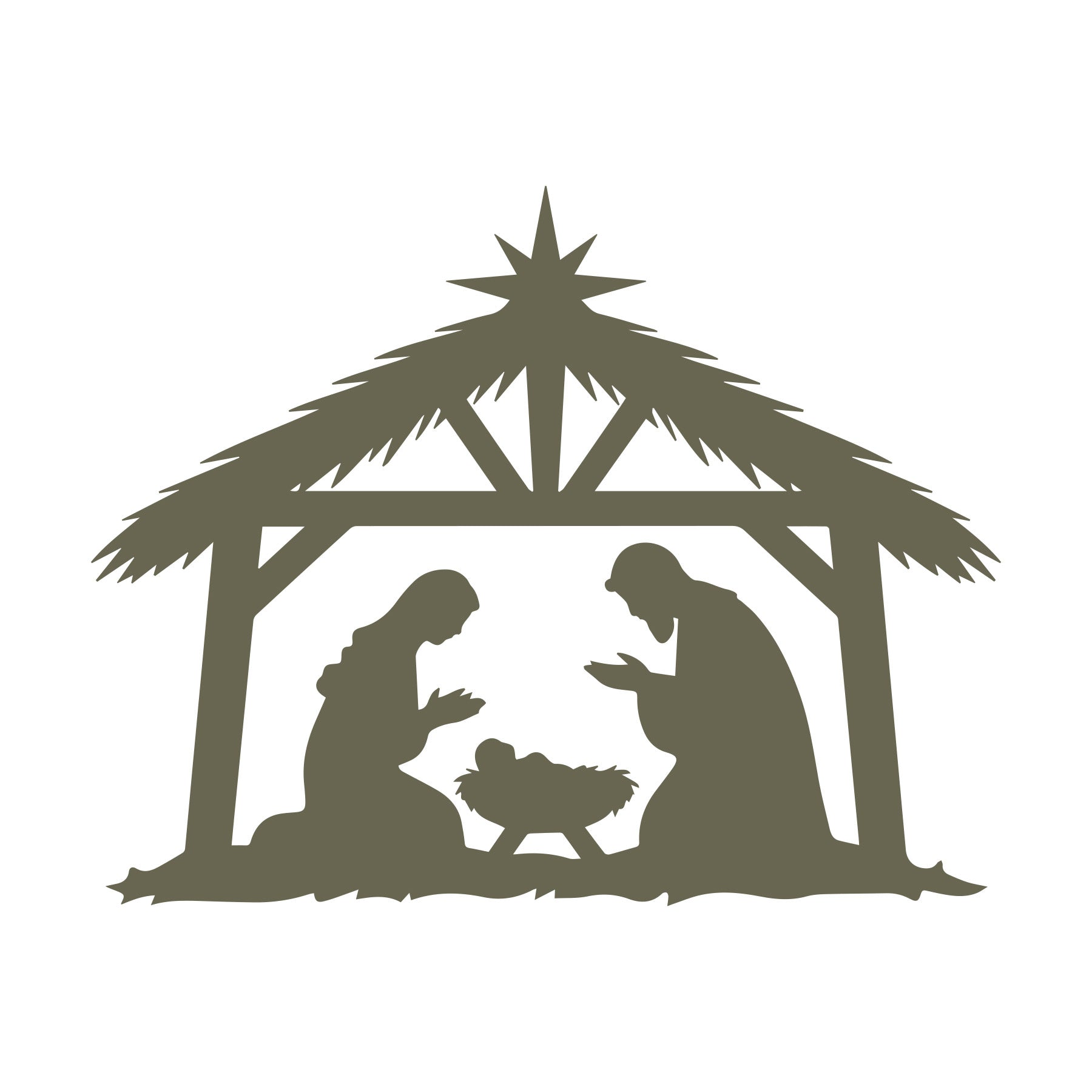Nativity Scene Delrin Leather Stamp