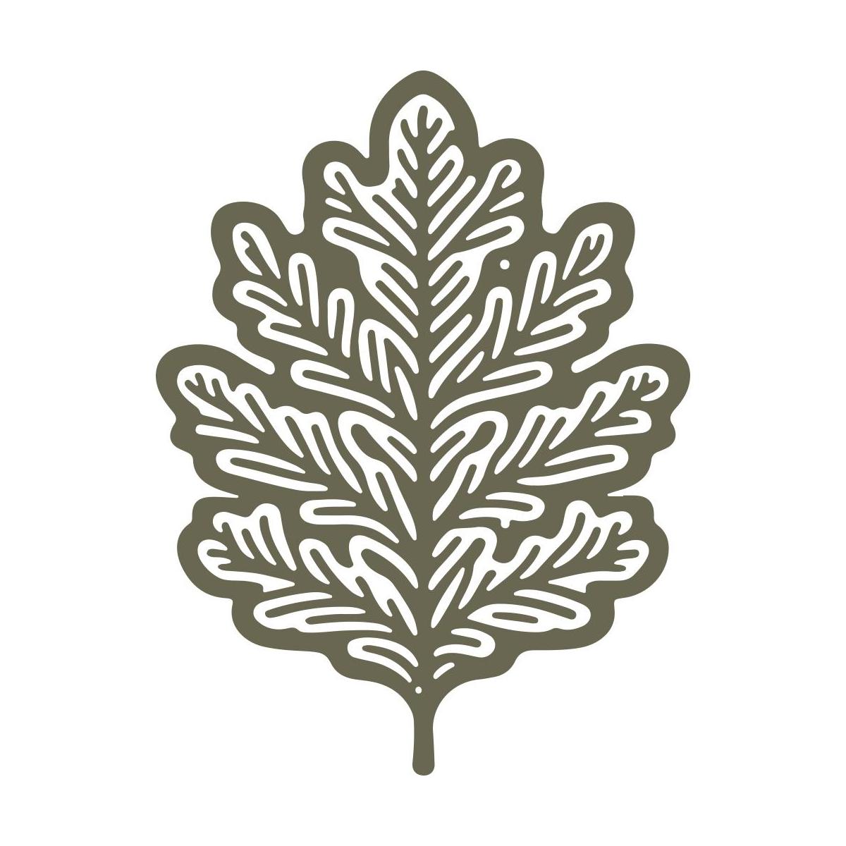 Ornate oak leaf design with intricate detailing, perfect for nature-themed leathercraft projects.