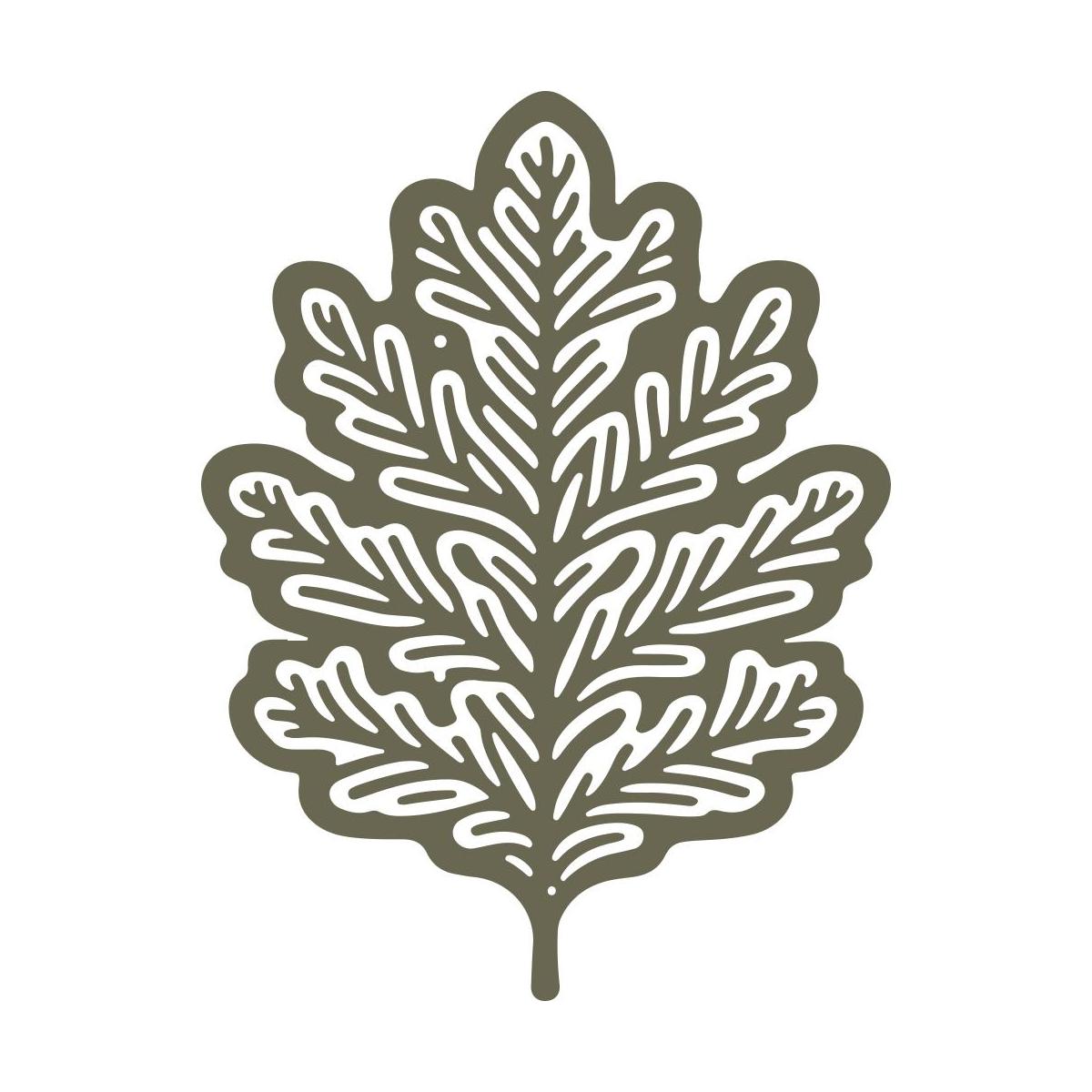 Ornate oak leaf design with intricate detailing, perfect for nature-themed leathercraft projects.