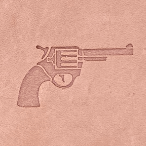 Old West Revolver Delrin Leather Stamp