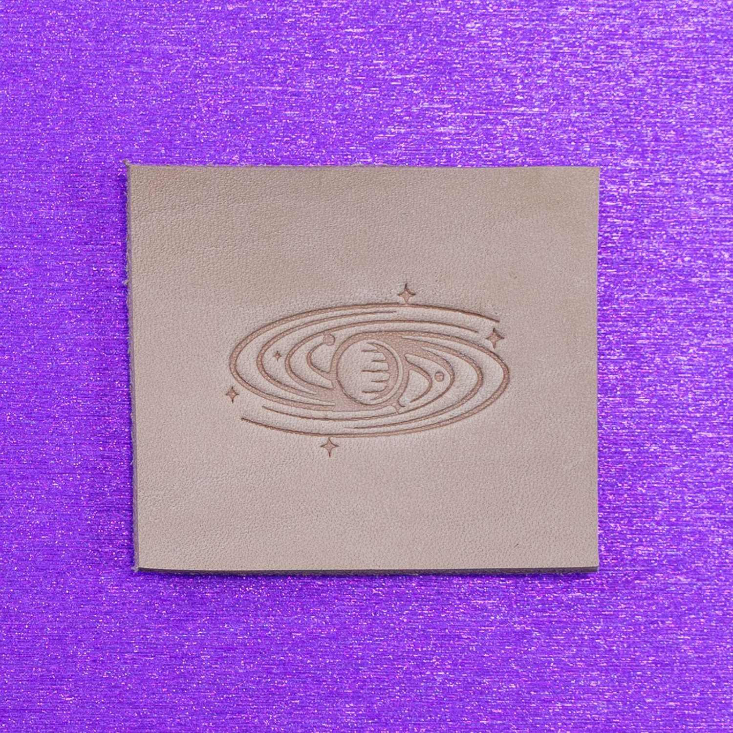 Cosmic Orbit Delrin Leather Stamp
