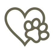 Heart and paw print design made into a Delrin leather stamp—perfect for pet memorials, custom collars, or handmade leather gifts for animal lovers.