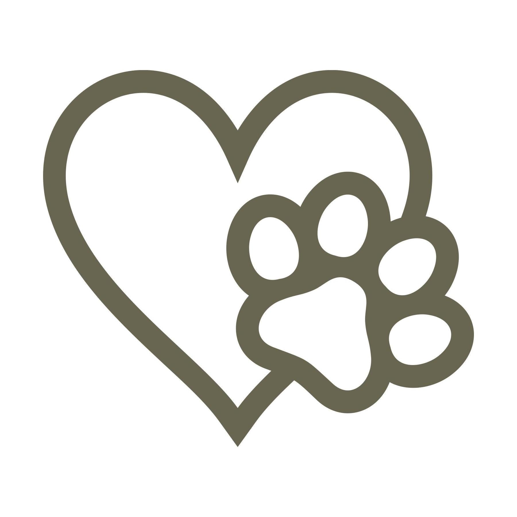 Heart and paw print design made into a Delrin leather stamp—perfect for pet memorials, custom collars, or handmade leather gifts for animal lovers.