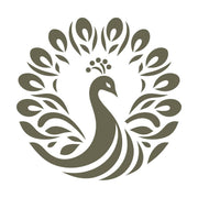 Elegant peacock design with a full fan of stylized feathers and a graceful neck curve—perfect for decorative leather projects or nature-inspired accessories.