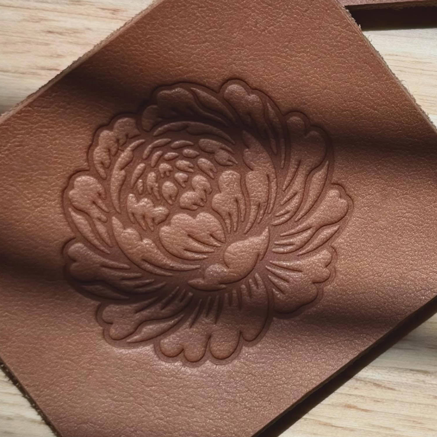 Peony Flower Delrin Leather Stamp